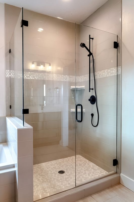 Elegant Shower with Matte Black Fixtures